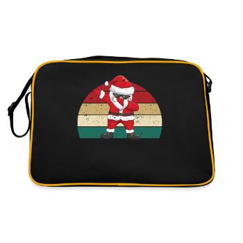 Dabbing Weihnachtsmann Weihnachten Pyjamas Funny - Retro Tasche - Schwarz/Gold - Hinten