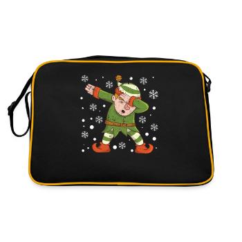 Weihnachten Dabbing Elf Squad Dab Dance Xmas - Retro Tasche - Schwarz/Gold - Hinten