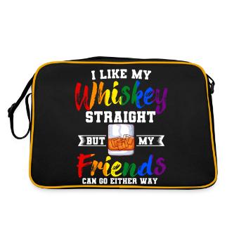 Whisky Straight Lgbtq Pride Transgender Bi Gay - Retro Bag - black/gold - Back