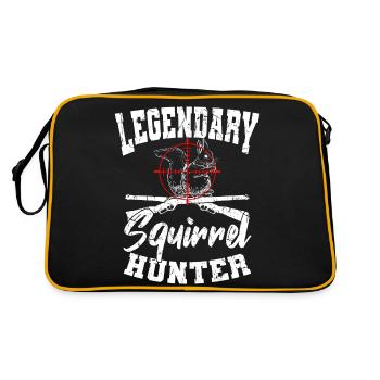 Legendärer Eichhörnchen Jäger Jagd - Retro Tasche - Schwarz/Gold - Hinten