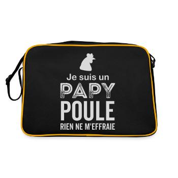 Je suis un PAPY POULE RIEN NE M'EFFRAIE - Sac Retro - noir/or - Dos