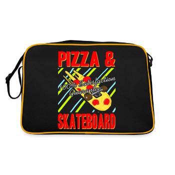 Pizza & Skateboard Garantie de satisfaction à 100% - Sac Retro - noir/or - Dos