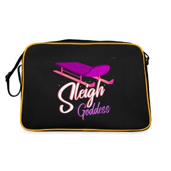 Sleigh Goddess Retro Drôle T-Shirt de luge - Sac Retro - noir/or - Dos