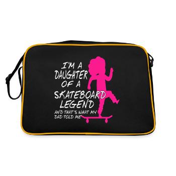 Je suis une fille d’une légende du skateboard drôle - Sac Retro - noir/or - Dos