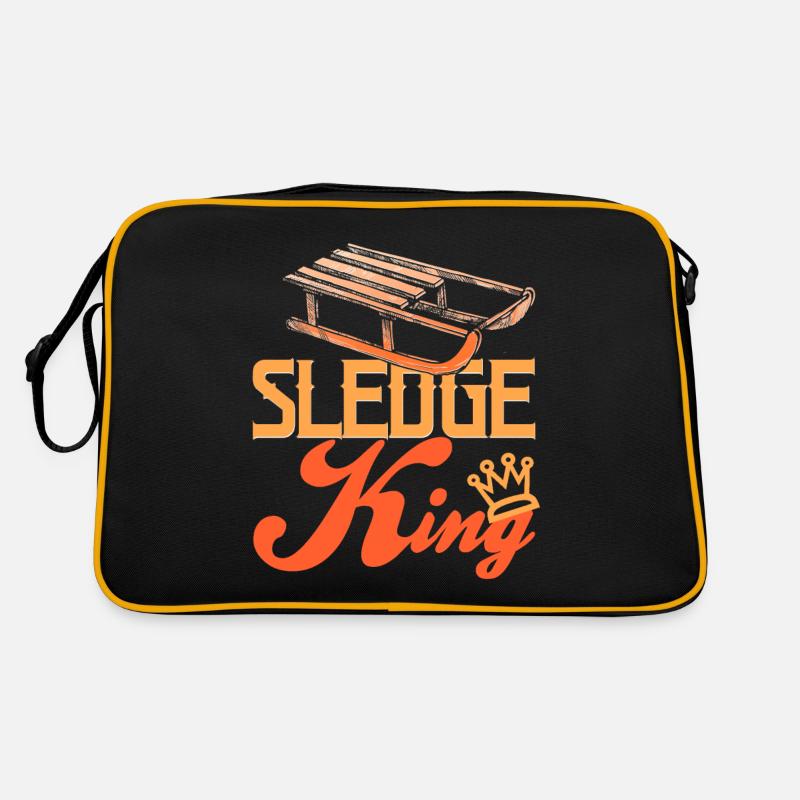 SLEDGE KING Awesome Retro Sledding T-Shirt Present Retro Bag