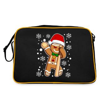 Dabbing Lebkuchenmann Weihnachtsmann Softball - Retro Tasche - Schwarz/Gold - Hinten
