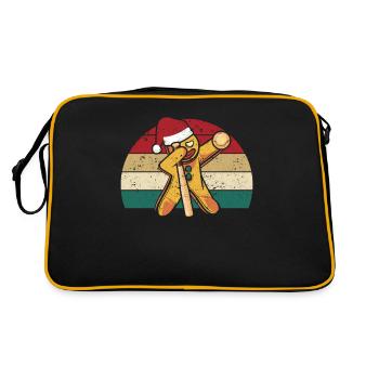 Dabbing Lebkuchenmann Weihnachtsmann Softball - Retro Tasche - Schwarz/Gold - Hinten