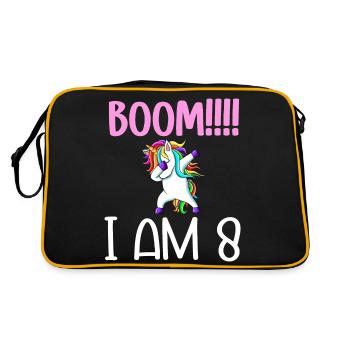 Dabbing birthday unicorn for kid 8 years old girl - Sac Retro - noir/or - Dos