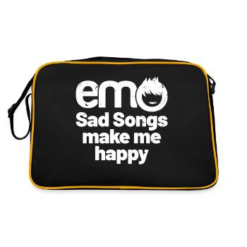 emo - Les chansons tristes me rendent heureux | | de vêtements Emo Emoc - Sac Retro - noir/or - Dos