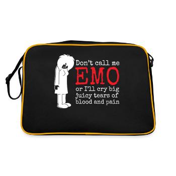 Ne m’appelez pas EMO ou je pleurerai de grosses larmes juteuses de b - Sac Retro - noir/or - Dos