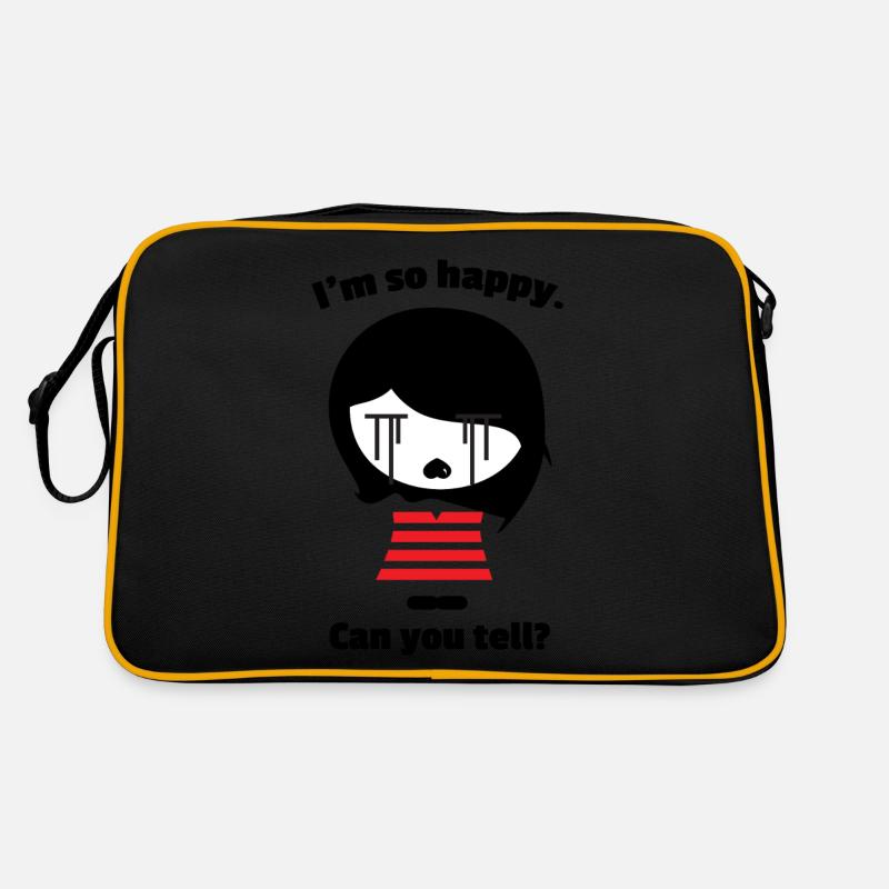 Ich bin so glücklich... Können Sie das sagen? | Mädchen Emo Kleidung |e Retro Tasche