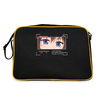 Anime Phone yeux bleus - Sac Retro - noir/or - Dos