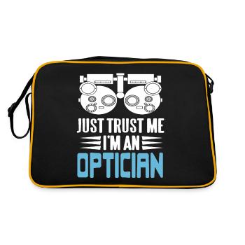 Just Trust Me I'm An Optician Cool Retro T-Shirt - Retro Bag - black/gold - Back