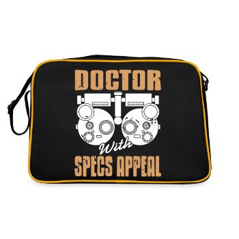 Doctor With Specs Appeal Funny Ophthalmologist - Retro Bag - black/gold - Back