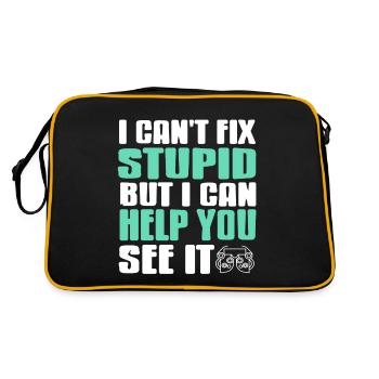 I Can't Fix Stupid But I Can Help You See It Funny - Retro Bag - black/gold - Back