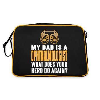 My DAD Is An Ophthalmologist What Does Your Hero - Retro Bag - black/gold - Back