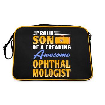 Proud Son Of A Freaking Awesome Ophthalmologist - Retro Bag - black/gold - Back