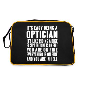 It's Easy Being A Optician Funny Designs - Retro Bag - black/gold - Back