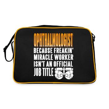 Ophthalmologist Funny Miracle Worker T-Shirt - Retro Bag - black/gold - Back
