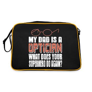 My Dad Is An Optician Cool Retro Funny Designs - Retro Bag - black/gold - Back