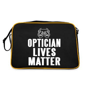 Optician Lives Matter Cool Awesome T-Shirt - Retro Bag - black/gold - Back