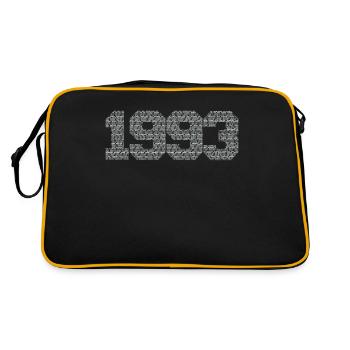 Geburtsjahr 1993 mit Synonymen für Super und Toll - Retro Tasche - Schwarz/Gold - Hinten
