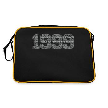 Geburtsjahr 1999 mit Synonymen für Super und Toll - Retro Tasche - Schwarz/Gold - Hinten