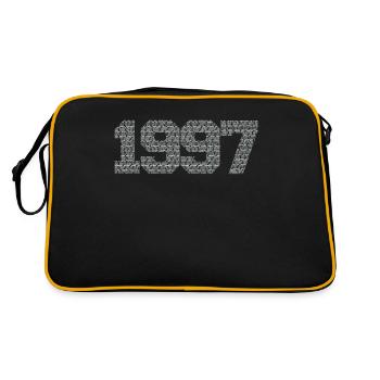 Geburtsjahr 1997 mit Synonymen für Super und Toll - Retro Tasche - Schwarz/Gold - Hinten