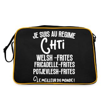Régime chti welsh fricadelle frites cadeau humour - Sac Retro - noir/or - Dos