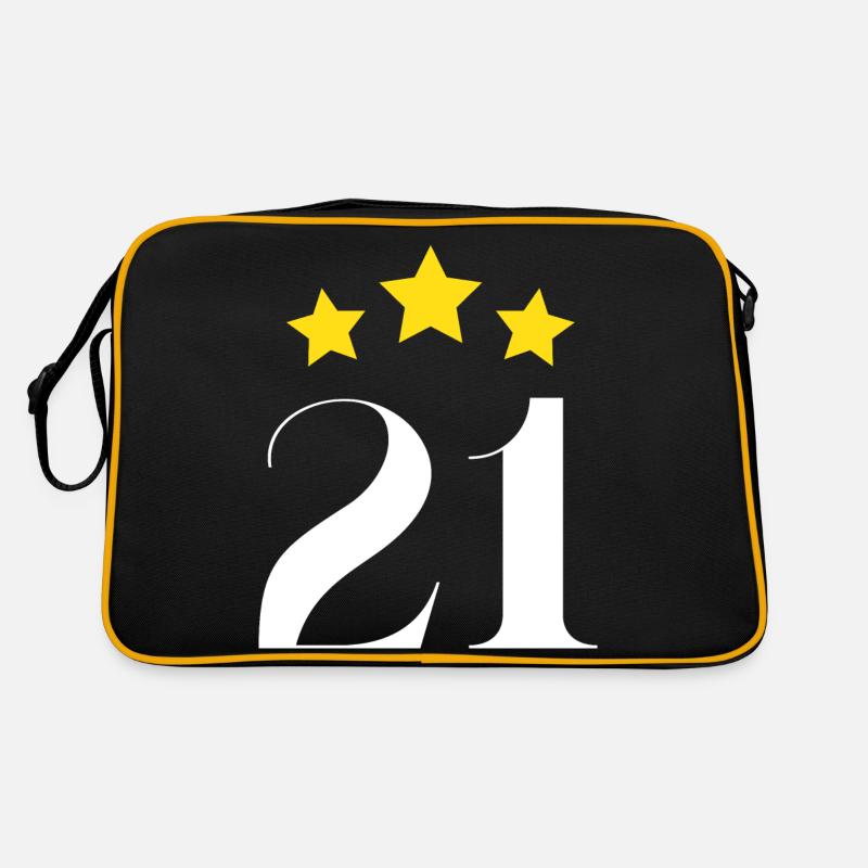 21e anniversaire étoilé - Sac Retro - noir/or