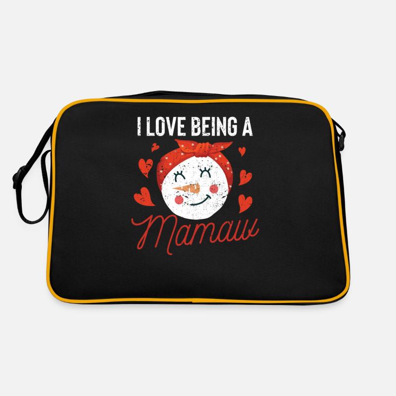 Ich liebe es, eine Mama zu sein Schneemann Retro Tasche
