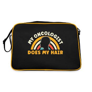 My Oncologist Does My Hair - Retro Tasche - Schwarz/Gold - Hinten