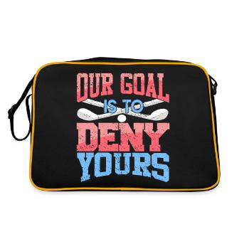 Our Goal Is To Deny Yours Funny Retro Lacrosse - Retro Tasche - Schwarz/Gold - Hinten
