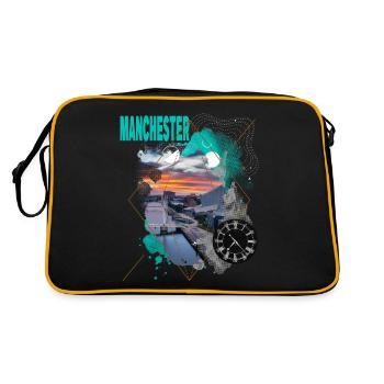 Manchester Angleterre UK City Skyline Vintage Rétro - Sac Retro - noir/or - Dos