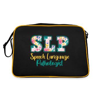 SLP Speech Language Pathologist - Retro Tasche - Schwarz/Gold - Hinten