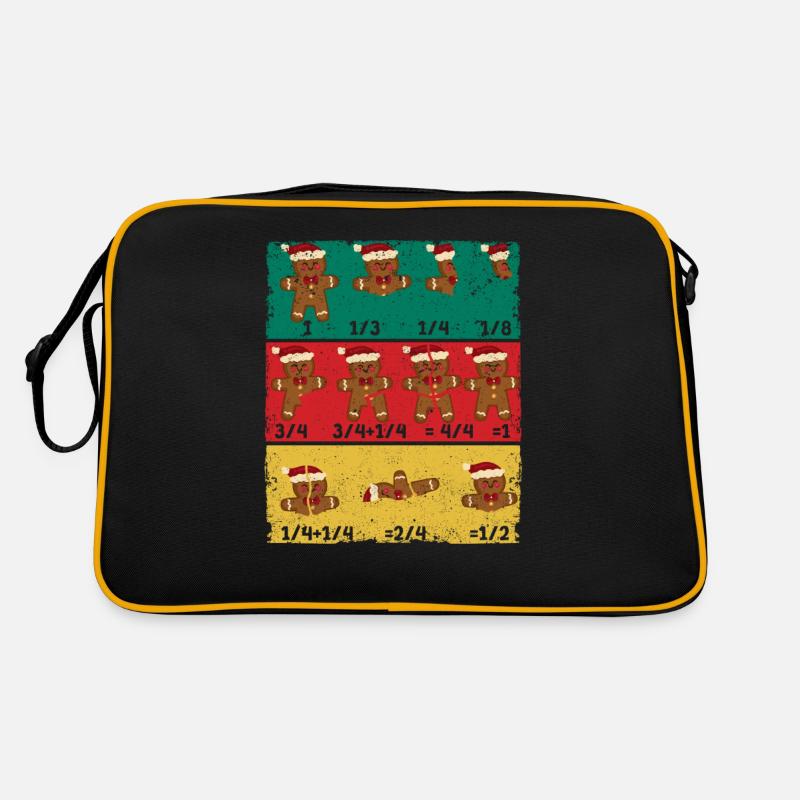 Weihnachten Math Lehrer Bruch Lebkuchen Cookie Retro Tasche