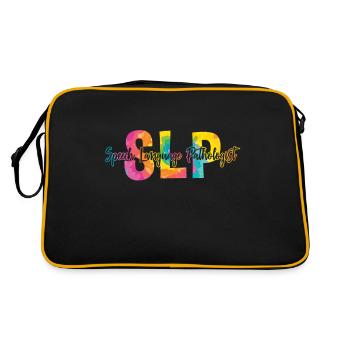 Speech Language Pathologist SLP Rainbow - Retro Tasche - Schwarz/Gold - Hinten