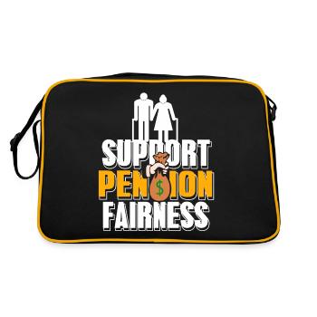 Support Pension Fairness Retro Awesome T-Shirt - Retro Tasche - Schwarz/Gold - Hinten
