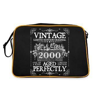 2000 | Vintage Perfectly seit 2000 Geburtstag - Retro Tasche - Schwarz/Gold - Hinten