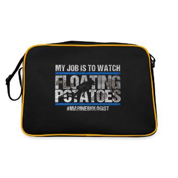 Manatee Manti floaty potatoes - Retro Bag - black/gold - Back