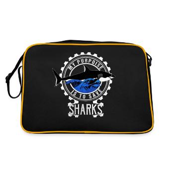 Requin Requin Plongeur Requin - Sac Retro - noir/or - Dos