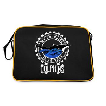 Delfin Delfine - Retro Tasche - Schwarz/Gold - Hinten