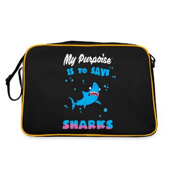 Requin Requin Plongeur Requin - Sac Retro - noir/or - Dos