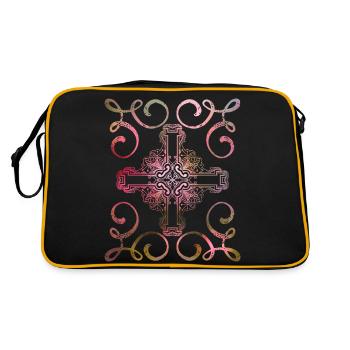 Christian Cross, Vintage Style, Jesus Christ - Retro Bag - black/gold - Back