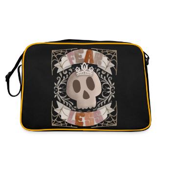 Crâne avec couronne, Sort sans peur, Crâne - Sac Retro - noir/or - Dos