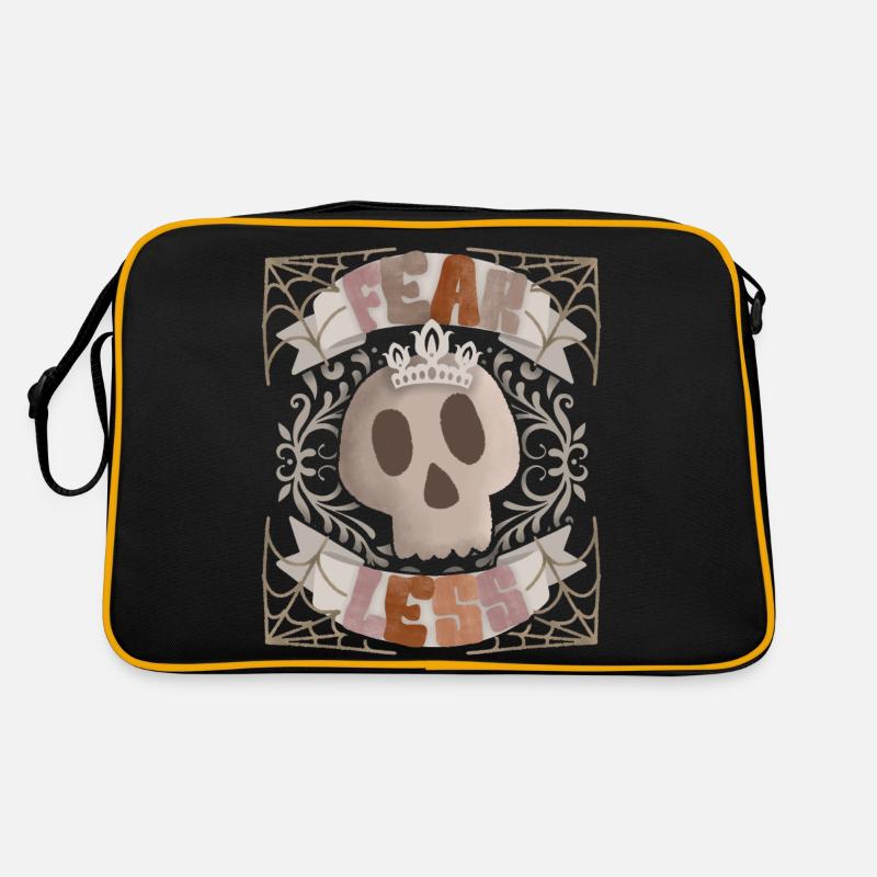 Crâne avec couronne, Sort sans peur, Crâne Sac Retro