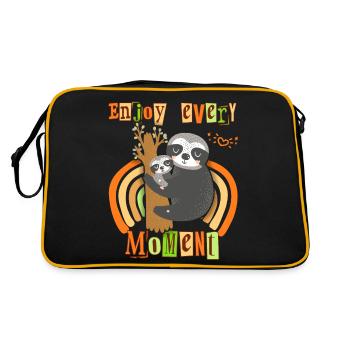 Sloth Sloth, Mama Sloth, Saying Mother's Day - Retro Bag - black/gold - Back