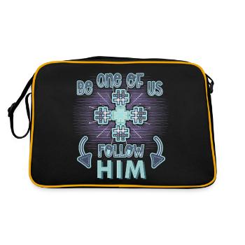 Christian Saying Jesus Christ, Cross - Retro Bag - black/gold - Back