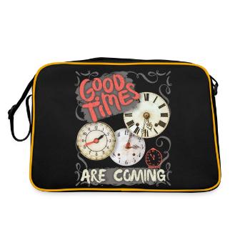 Dire avec montre, montre de poche, inspiration motivationnelle - Sac Retro - noir/or - Dos