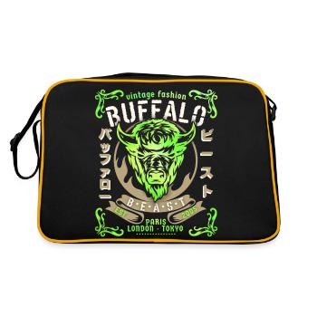 Vintage Buffalo Buffalo Head, Buffalo Design - Retro Bag - black/gold - Back